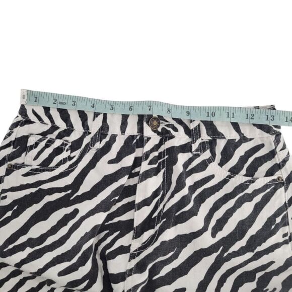Lioness Alabama Zebra High-Waisted Split Leg Jeans Small - Picture 9 of 13